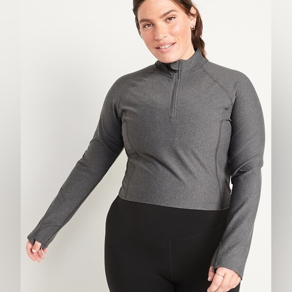 Old Navy PowerSoft Cropped Quarter-Zip Performance Top